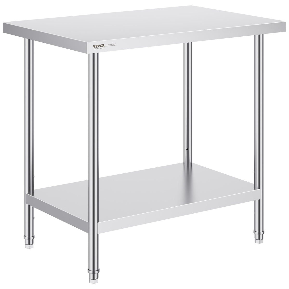 Stainless Steel Prep Table | 24x36x34" Adjustable Height | Commercial Work Table for Kitchen & Garage