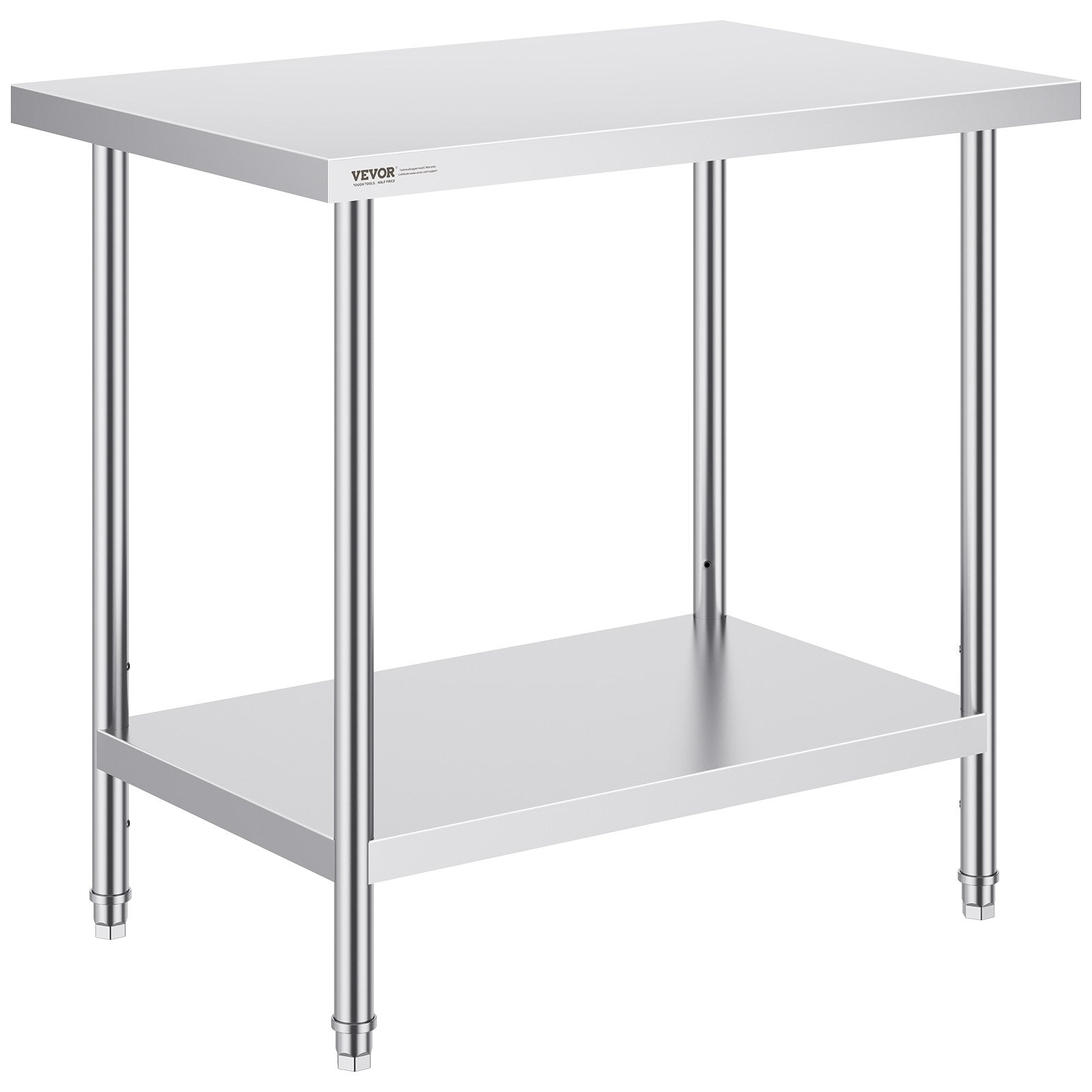 Stainless Steel Prep Table | 24x36x34" Adjustable Height | Commercial Work Table for Kitchen & Garage