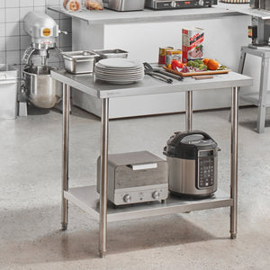 Stainless Steel Prep Table | 24x36x34" Adjustable Height | Commercial Work Table for Kitchen & Garage