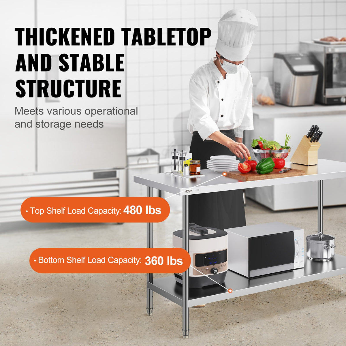 Stainless Steel Work Table | 24x60x34in Commercial Prep Station