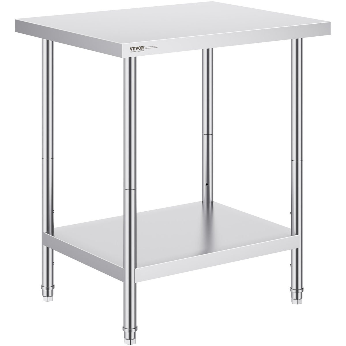 Stainless Steel Prep Table | 24x30x34" Adjustable Height | Heavy Duty Kitchen Workstation