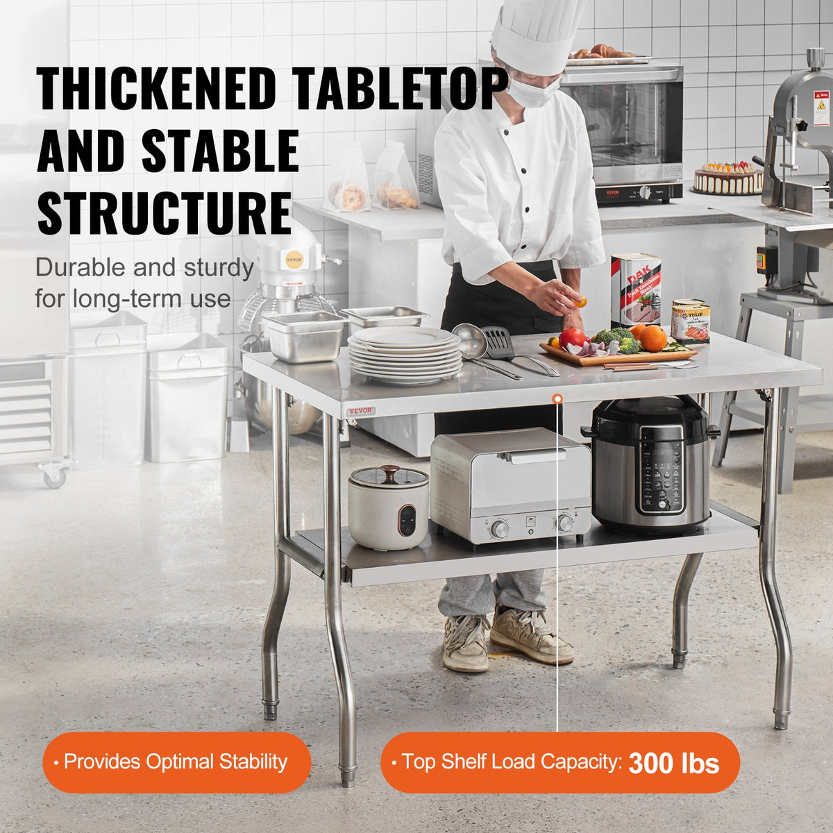Folding Commercial Worktable | 1220x610mm Prep Station | Stainless Steel