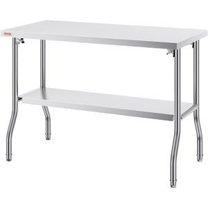 Folding Commercial Worktable | 1220x610mm Prep Station | Stainless Steel