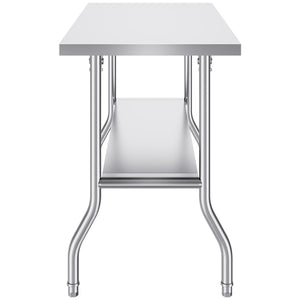 Folding Commercial Worktable | 1220x610mm Prep Station | Stainless Steel