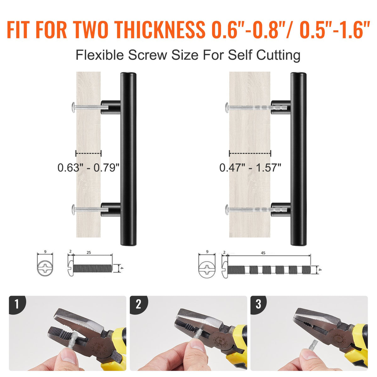 Cabinet Pulls 30 Pack | 3" / 76mm Center-to-Center Stainless Steel Handles | Matte Black Finish