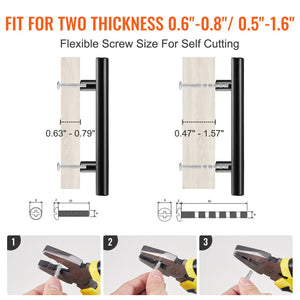Cabinet Pulls 30 Pack | 3" / 76mm Center-to-Center Stainless Steel Handles | Matte Black Finish
