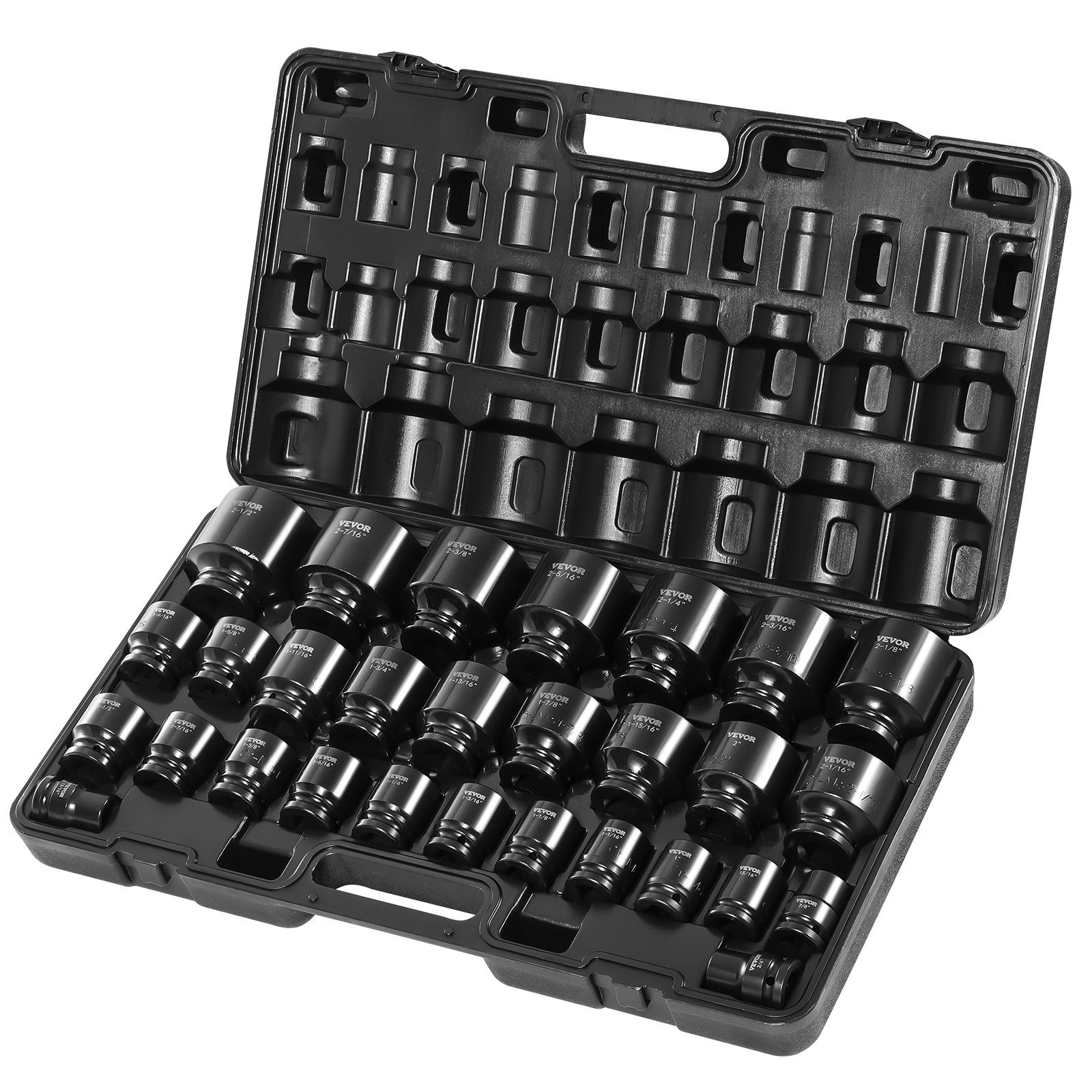 Impact Socket Set 3/4" | 29 Piece 6-Point CR-Mo SAE Sockets 3/4"-2-1/2" | Storage Case Included