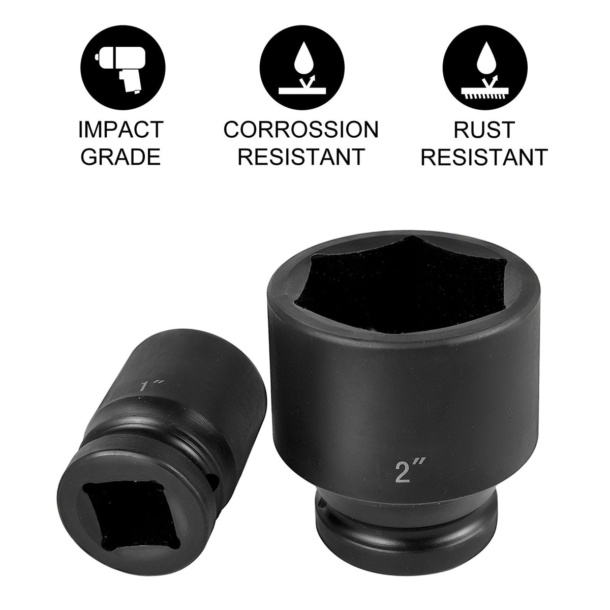 Impact Socket Set 3/4" | 29 Piece 6-Point CR-Mo SAE Sockets 3/4"-2-1/2" | Storage Case Included