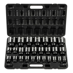 Impact Socket Set 3/4" | 29 Piece 6-Point CR-Mo SAE Sockets 3/4"-2-1/2" | Storage Case Included