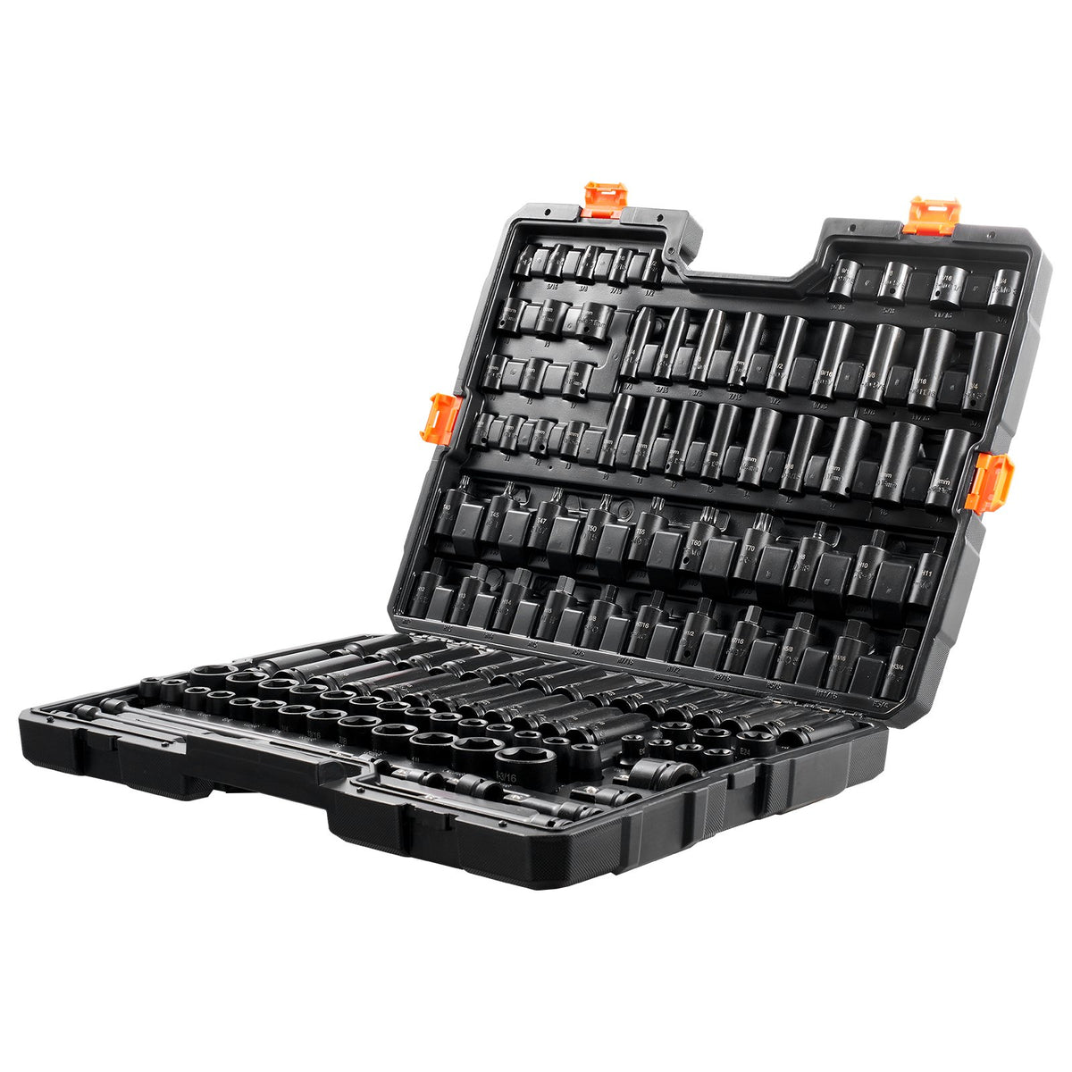 Impact Socket Set | 130-Piece 6-Point 3/8" & 1/2" Drive with Ratchet & Tool Case