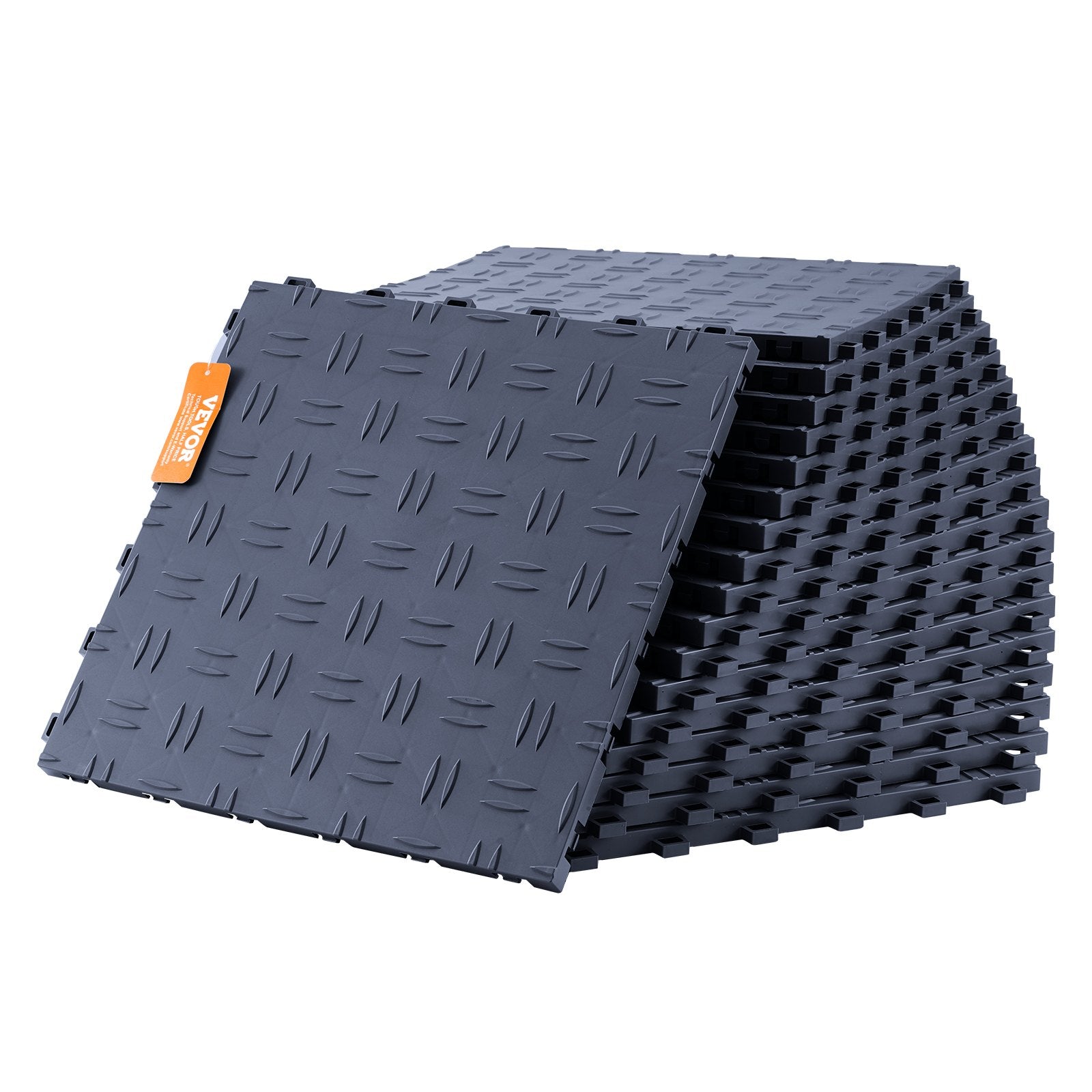 Garage Floor Tiles 50 Pack | 12"x12"x0.53" Interlocking Graphite Gray Non-Slip Tiles