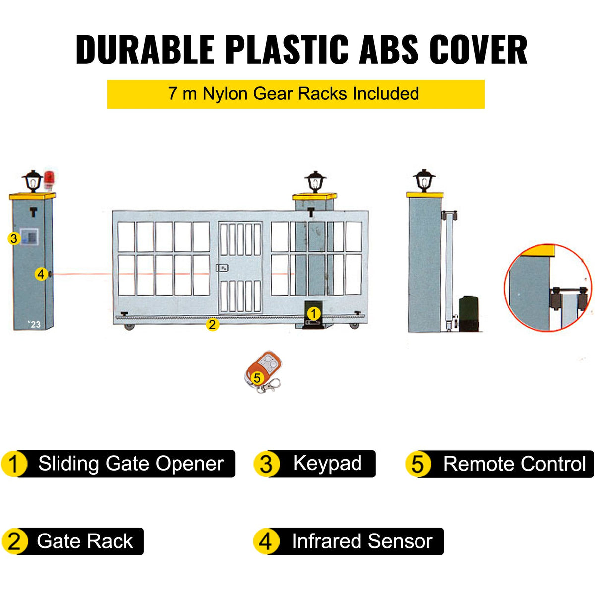 Sliding Gate Opener | 1800KG Automatic with 4 Remotes & APP Control