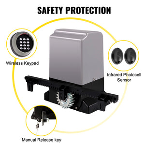 Sliding Gate Opener | 1800KG Automatic with 4 Remotes & APP Control
