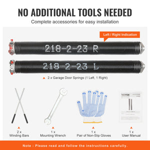 Garage Door Torsion Springs | Pair 0.218x2x23" with Winding Bars