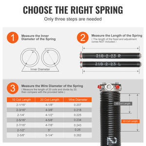 Garage Door Torsion Springs | Pair 0.218x2x23" with Winding Bars