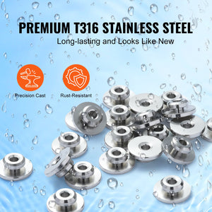 Cable Railing Kit 51 Pack | 3.2mm Wheel Protector Sleeves with Swage Tensioner & Terminal | For Horizontal Cable Railings