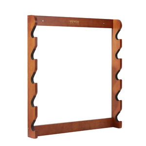 Wooden Gun Rack | Wall Mount Holds 5 Rifles or Shotguns | Heavy Duty Display Storage with Soft Padding