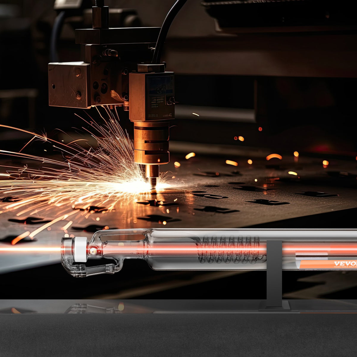 CO2 Laser Tube 50W | 850mm Length x 50mm Diameter Glass Tube | TEM00 Beam Mode | Replacement for Laser Engraver & Cutter | For Wood, Acrylic, Fabric, Leather & Bamboo