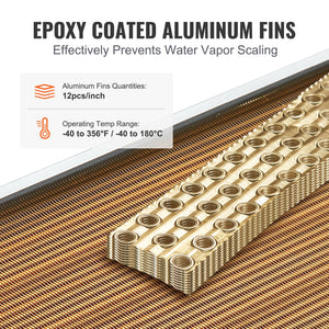 Heat Exchanger | 20"x20" Water to Air 3-Row Copper Coil | 3/8" Ports & 242 Fins for HVAC Systems