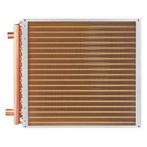 Heat Exchanger | 20"x20" Water to Air 3-Row Copper Coil | 3/8" Ports & 242 Fins for HVAC Systems