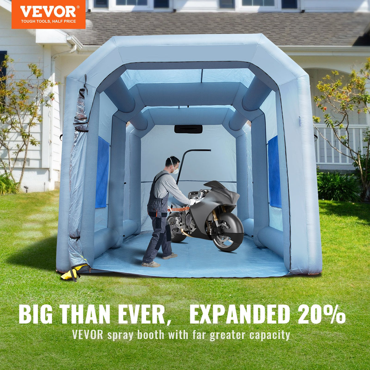 Inflatable Spray Booth | 13x10x9 ft Car Paint Tent with Filter System & Blower
