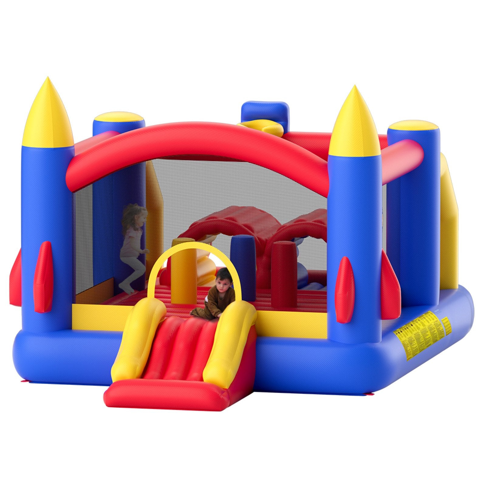 Inflatable Bounce House 4.0x2.4x2.4m | Outdoor Playhouse Trampoline with Blower, Slide & Storage Bag | Backyard Bouncy Castle for Kids 3-8 Years