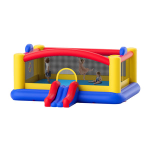 Inflatable Bounce House | 4.5x4.4x2m Outdoor Bouncy Castle with Slide & Blower | Backyard Trampoline Playhouse for Kids 3–10 Years