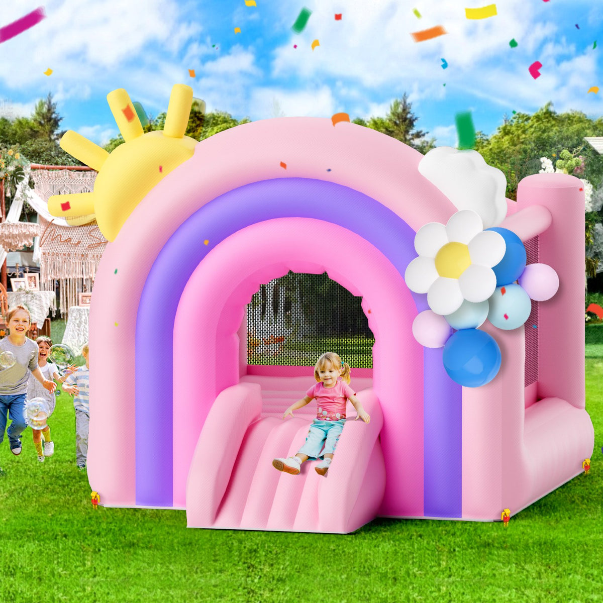 Inflatable Bounce House 2.8x2.3x2.3m | Includes Blower & Slide | For Ages 3-8