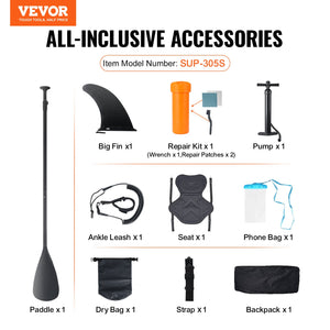 Inflatable SUP Paddle Board | 152mm with Removable Kayak Seat, Pump, Paddle & Accessories | Youth & Adult Use