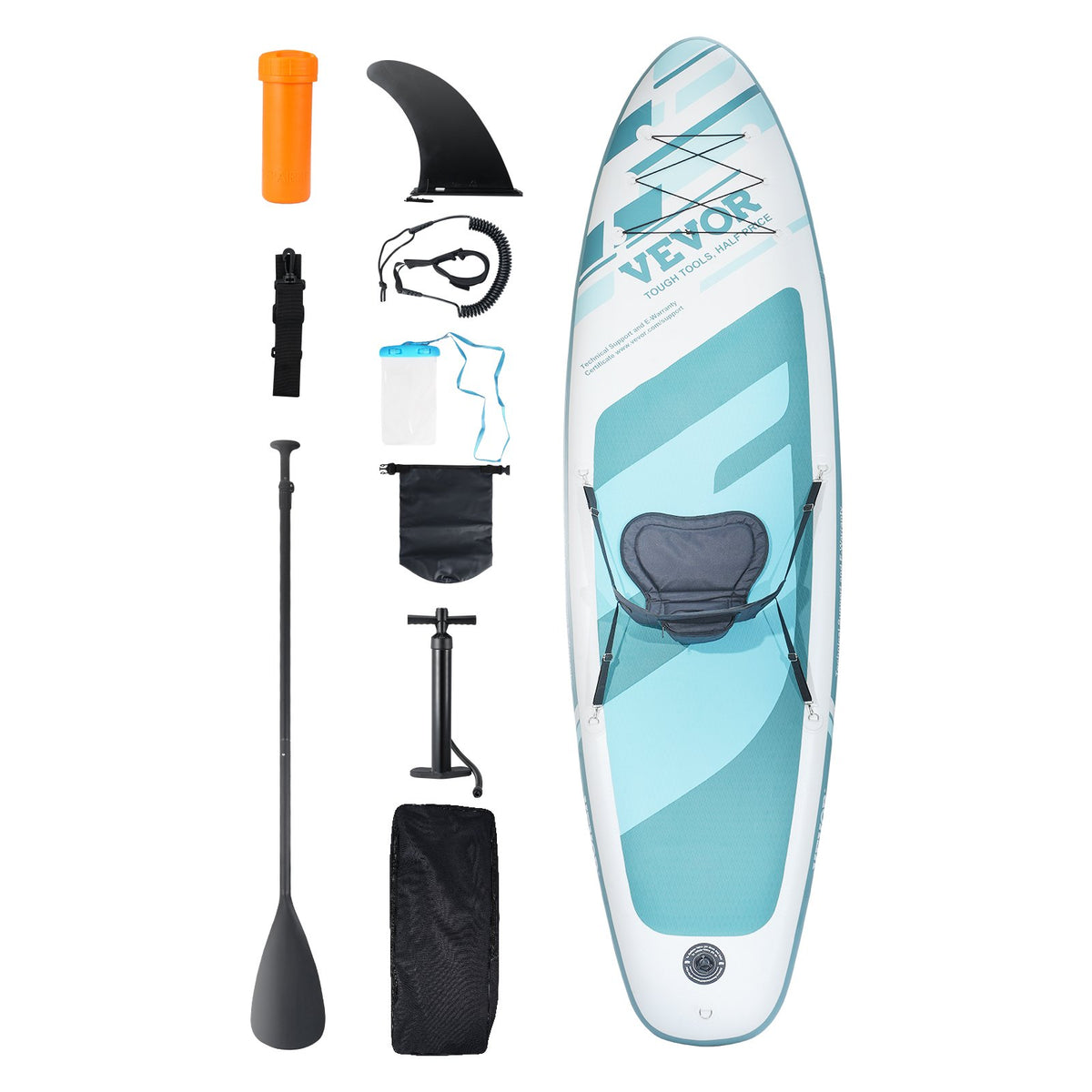 Inflatable SUP Paddle Board | 152mm with Removable Kayak Seat, Pump, Paddle & Accessories | Youth & Adult Use