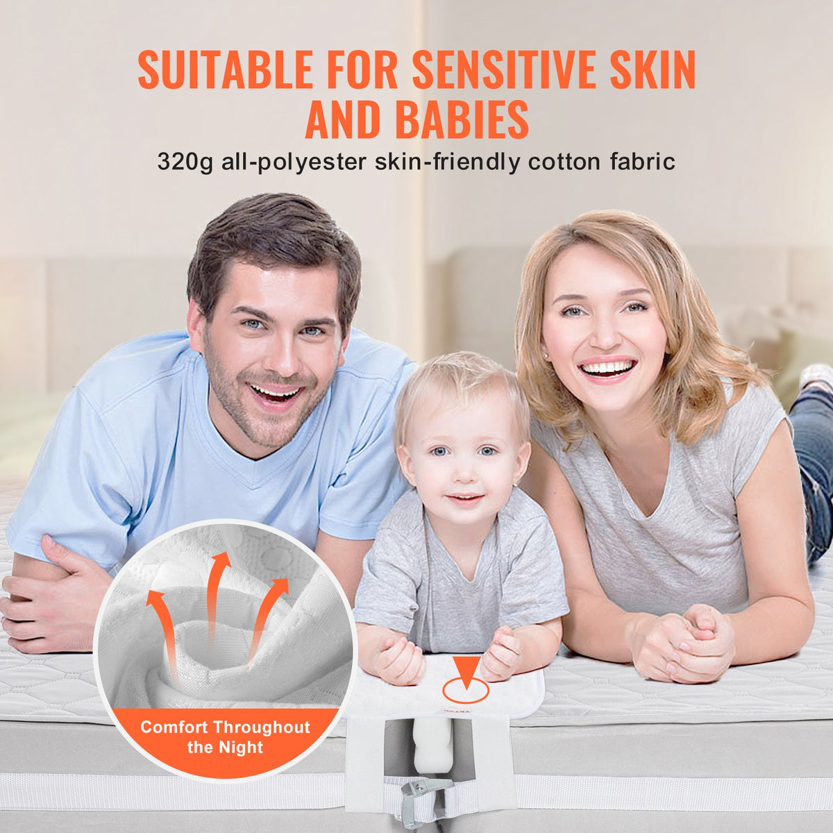 Bed Bridge | King Bed Converter Kit | Metal Buckle & Storage Bag | 75"L x 10"W Mattress Joiner