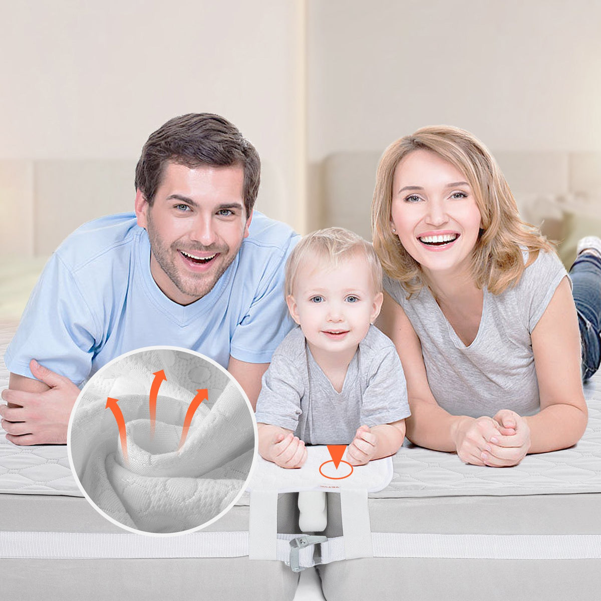 Bed Bridge | King Bed Converter Kit | Metal Buckle & Storage Bag | 75"L x 10"W Mattress Joiner