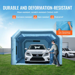 Inflatable Paint Booth 23x13.1x9FT | Includes 750W & 480W Blowers | Portable Spray Booth for Car & Furniture Painting