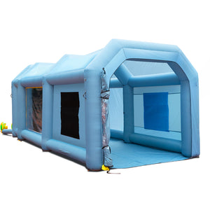 Inflatable Spray Booth | 20x10x8 ft Car Paint Tent with Dual Blowers