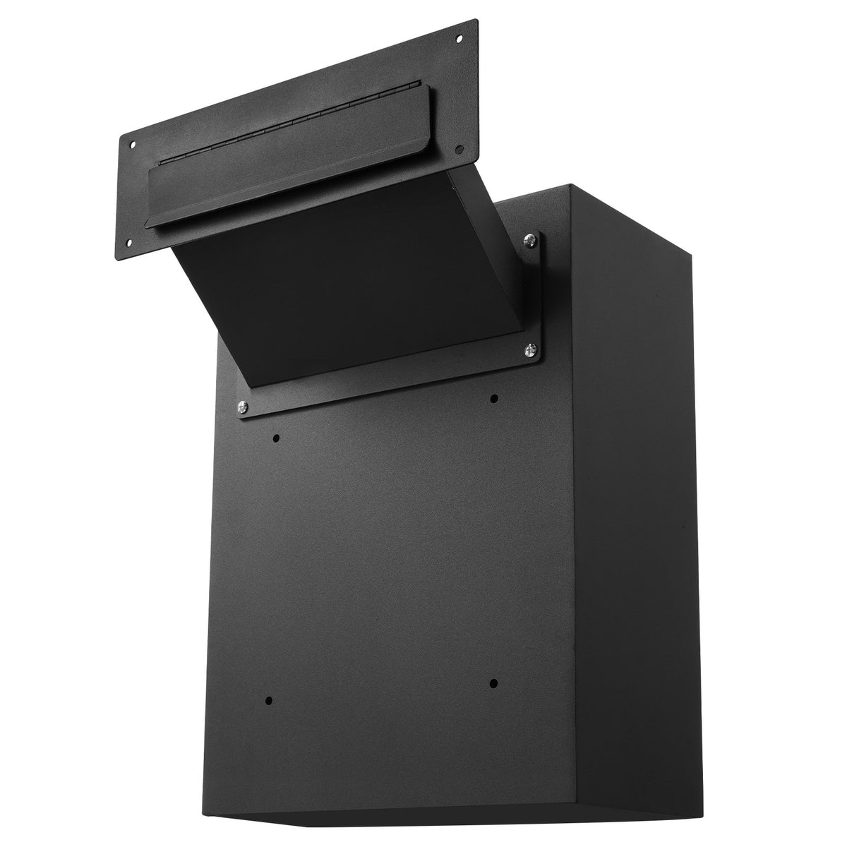 Through-Wall Drop Box | Heavy Duty Steel Mailbox with Combination Lock | 13"x7"x17" Black