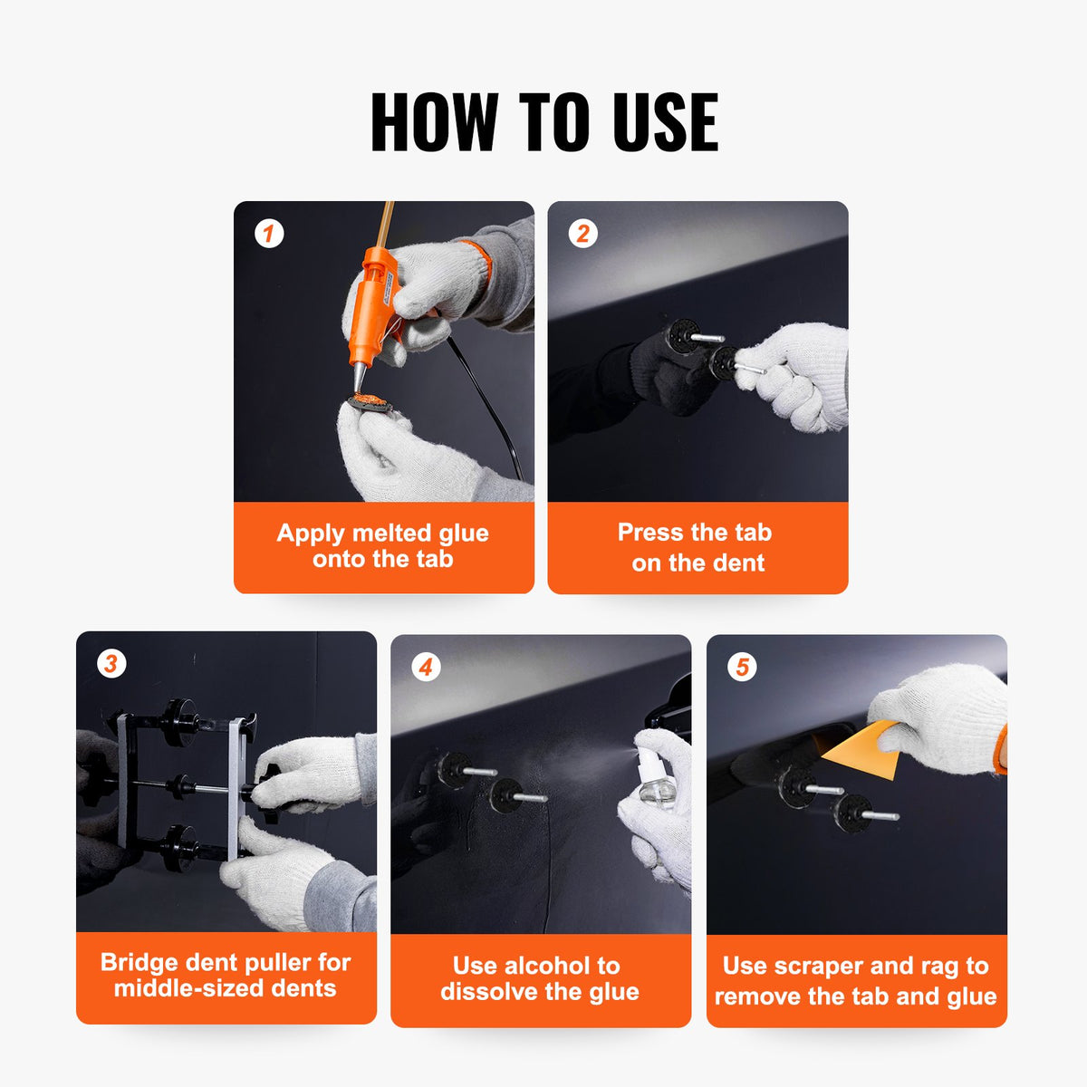 Dent Removal Kit 25 Piece | Paintless Auto Body Repair Tools with Glue Gun & Puller Tabs