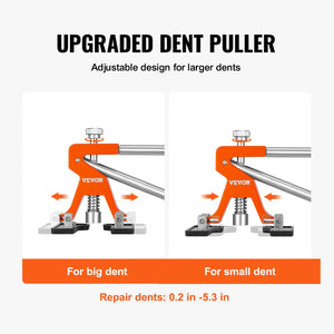 Dent Removal Kit 56 Piece | Paintless Car Dent Repair Tools with Golden Lifter, Bridge Puller & Hot Glue Gun | For Auto Dents & Hail Damage