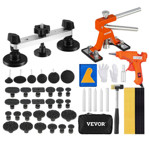 Dent Removal Kit 56 Piece | Paintless Car Dent Repair Tools with Golden Lifter, Bridge Puller & Hot Glue Gun | For Auto Dents & Hail Damage