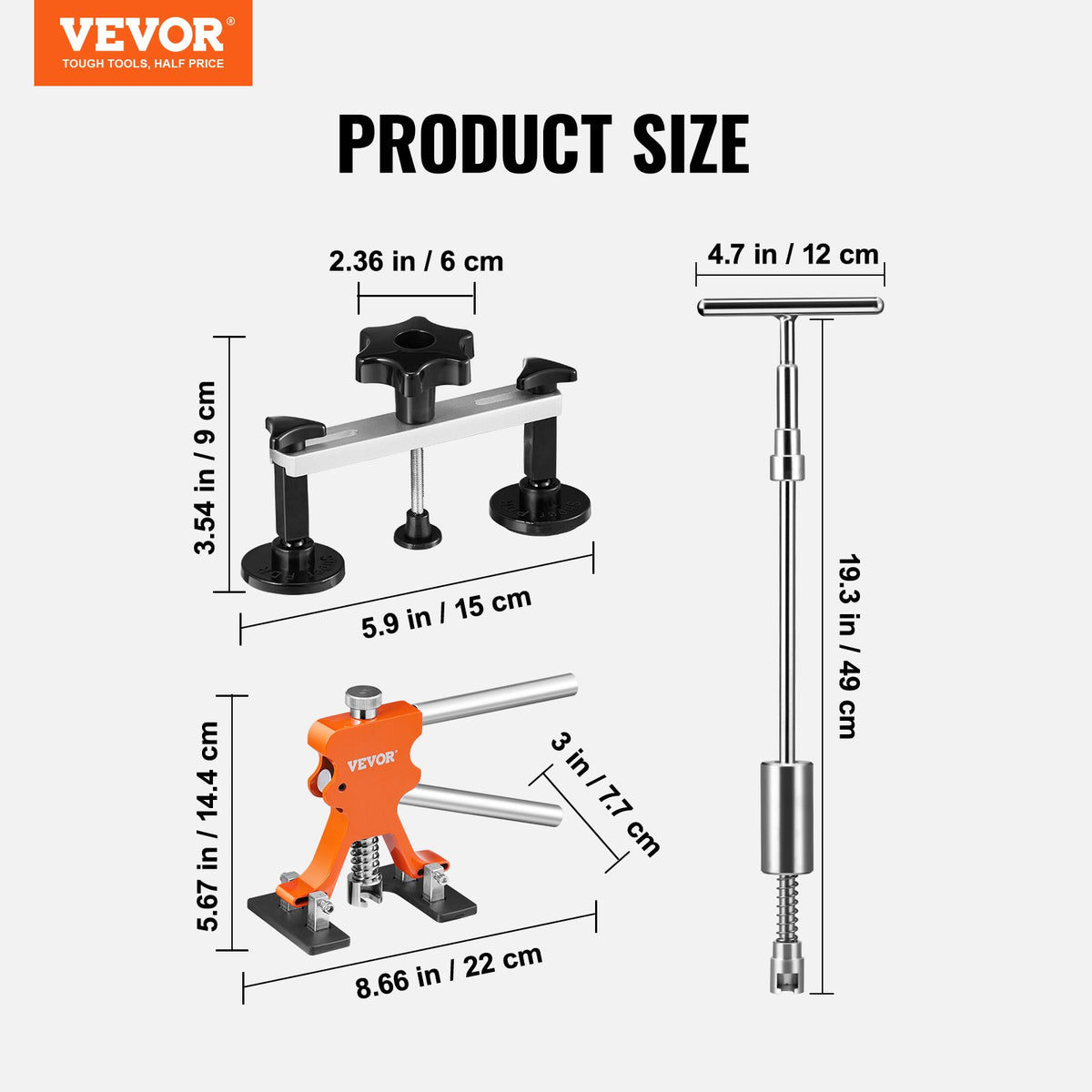Dent Repair Kit 69 Piece | Paintless Car Dent Removal Tool Set | Golden Lifter, Bridge Puller & Slide Hammer for Auto Body, Washing Machines & Refrigerators