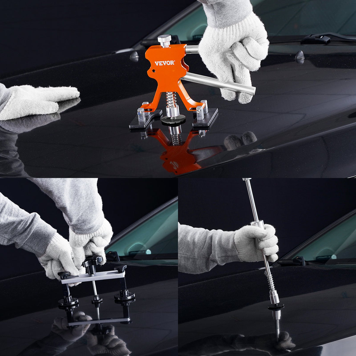 Dent Repair Kit 69 Piece | Paintless Car Dent Removal Tool Set | Golden Lifter, Bridge Puller & Slide Hammer for Auto Body, Washing Machines & Refrigerators