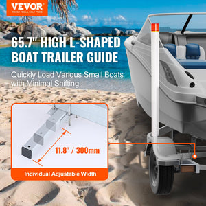 Boat Trailer Guide 1.57m with LED Lights | 2 Pack Galvanised Steel Guides with PVC Pipes | Fits Ski, Fishing & Sailboat Trailers