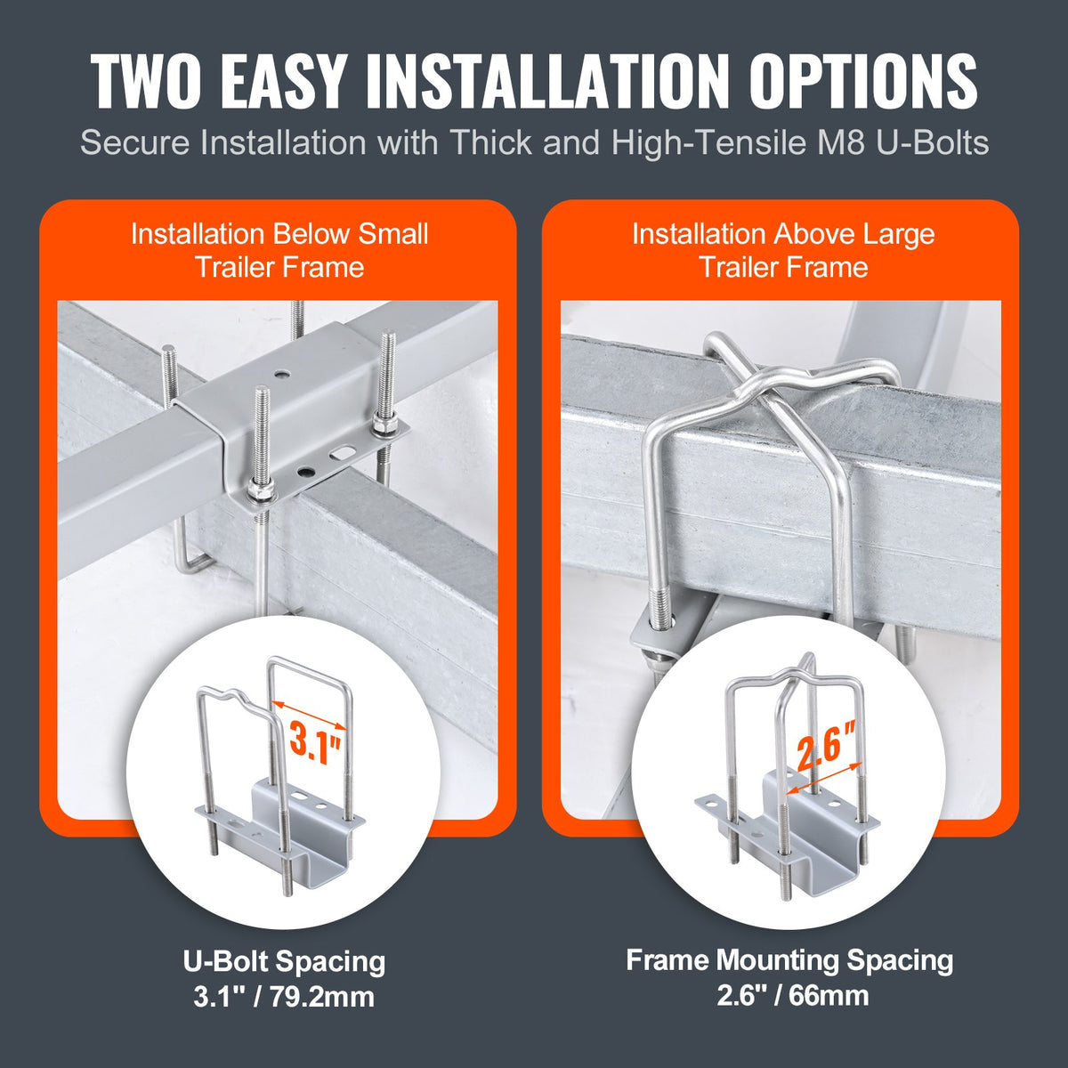 Boat Trailer Guide 1.57m with LED Lights | 2 Pack Galvanised Steel Guides with PVC Pipes | Fits Ski, Fishing & Sailboat Trailers