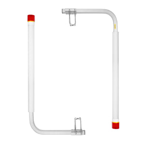 Boat Trailer Guide 1.57m with LED Lights | 2 Pack Galvanised Steel Guides with PVC Pipes | Fits Ski, Fishing & Sailboat Trailers