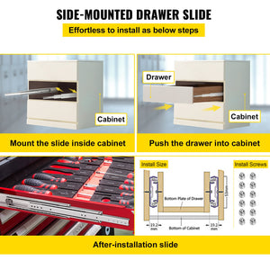 Drawer Slides | 40" Soft Close Ball Bearing Full Extension 500lb