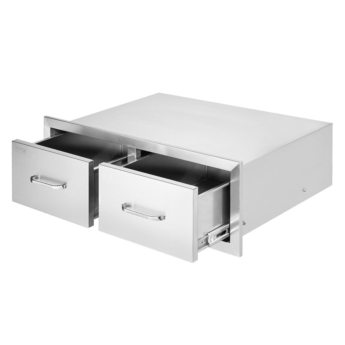 Outdoor Kitchen Drawers 30"x10"x20" | Stainless Steel Double BBQ Access Drawers with Handle | For Outdoor Kitchens & BBQ Islands