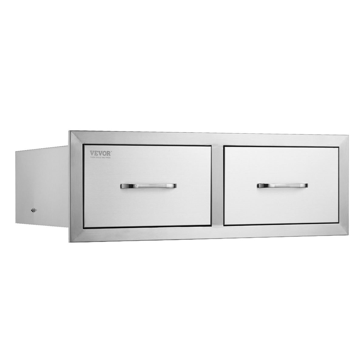 Outdoor Kitchen Drawers 30"x10"x20" | Stainless Steel Double BBQ Access Drawers with Handle | For Outdoor Kitchens & BBQ Islands