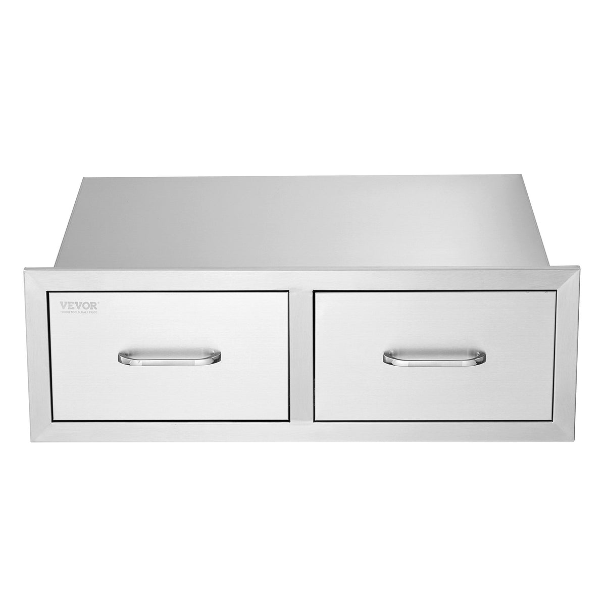 Outdoor Kitchen Drawers 30"x10"x20" | Stainless Steel Double BBQ Access Drawers with Handle | For Outdoor Kitchens & BBQ Islands