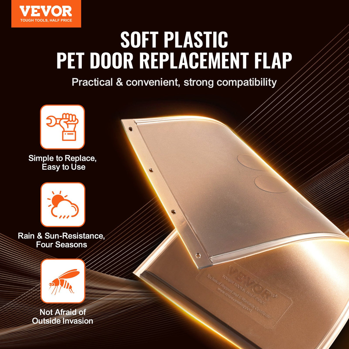 Pet Door Replacement Flap | 20.96 x 31.12 cm | Compatible with Pet Doors