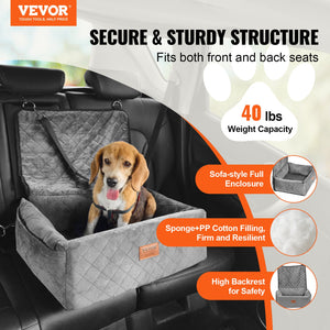 Dog Car Seat | Booster Seat for Small/Medium Dogs up to 18.1kg | Grey
