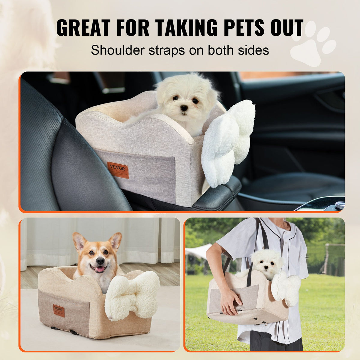 Center Console Dog Car Seat | Booster Seat for Small Dogs up to 3.6kg